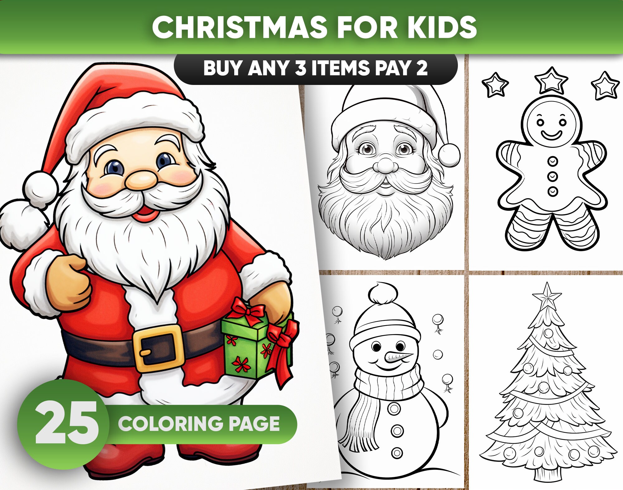 Gingerbread Coloring Page Bundle Cute Holiday Coloring Pages Christmas  Adult Coloring Book Christmas Coloring Pages for Any Age 